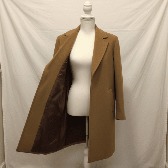 Antes: Abrigo camel en maniquí